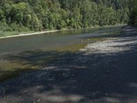 a person sitting on a rock in the middle of the water, reading a book next to a river