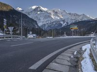 Mountain Pass in France: A Snow-covered Pathway Through the Mountains