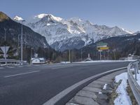 Mountain Pass in France: A Snow-covered Pathway Through the Mountains