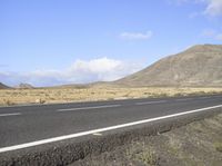 Mountain Pass in Fuerteventura: Scenic Asphalt Road in Spain