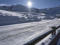 Mountain Road in the Alps: Winter Tourism 001