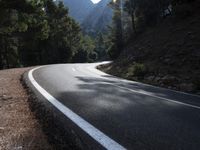 Mountain Road in Daytime Landscape