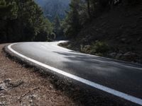 Mountain Road in Daytime Landscape