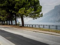 Mountain Road in Italy Overlooking a Lake