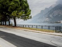 Mountain Road in Italy Overlooking a Lake