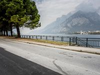 Mountain Road in Italy Overlooking a Lake