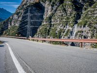 Mountain Road View in Italy - Scenic Landscape with Contrails