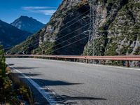 Mountain Road View in Italy - Scenic Landscape with Contrails