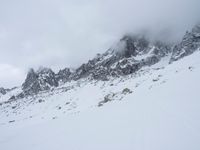 Mountain View in the Alps on a Winter Day