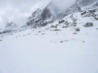 Mountain View in the Alps on a Winter Day