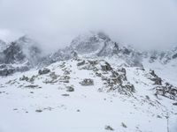 Mountain View in the Alps on a Winter Day