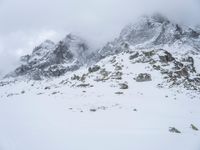 Mountain View in the Alps on a Winter Day