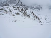 Mountain View in the Alps on a Winter Day