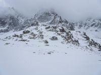 Mountain View in the Alps on a Winter Day