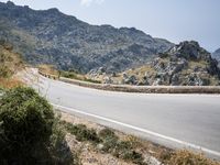 Mountainous Landscape in Spain Overlooking the Ocean