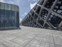 view of the architecture at modern art museum in germany, outside its glass facade and entrance