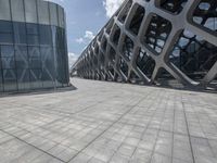 view of the architecture at modern art museum in germany, outside its glass facade and entrance