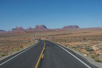 National Park: Clear Sky, Red Rock, and a Scenic Highway
