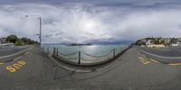 this is an image of a fish eye view of the beach in the middle of town