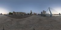 an image of a beautiful cityscape from the back of the fish eye lens