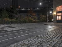 New York Art District: Night Lights and Classic Architecture