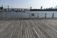 New York City: Clear Sky and a Wooden Walkway