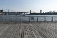 New York City: Clear Sky and a Wooden Walkway