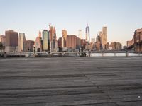 New York City at Dawn: Skyline and Bridge