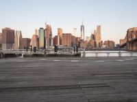 New York City at Dawn: Skyline and Bridge