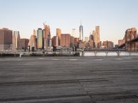 New York City at Dawn: Skyline and Bridge