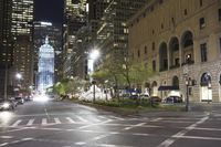 New York City Night View with Classic Architecture