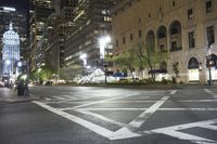 New York City Night View with Classic Architecture