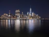 New York City Skyline Night View 001