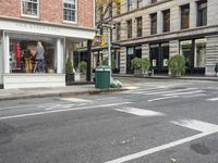 New York City Street with Classic Architecture and Urban Shops