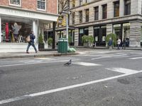 New York City Street with Classic Architecture and Urban Shops