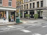 New York City Street with Classic Architecture and Urban Shops