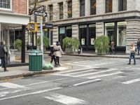 New York City Street with Classic Architecture and Urban Shops