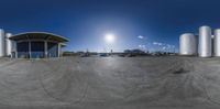 this is a 360 - view photo of the building that sits at airport level of the airplane