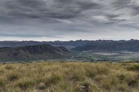 New Zealand Mountain Landscape with Low Clouds