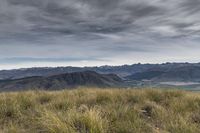 New Zealand Mountain Landscape with Low Clouds