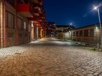 Night in Berlin: Modern Architecture and Brick Walls