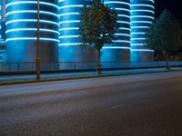 Night in Berlin: Modern Architecture and Neon Lights