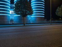 Night in Berlin: Modern Architecture and Neon Lights