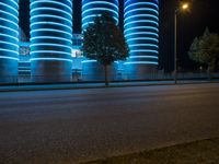 Night in Berlin: Modern Architecture and Neon Lights