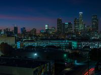 Night Cityscape from an Aerial View