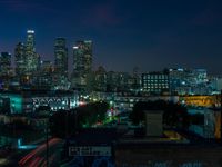 Night Cityscape from an Aerial View