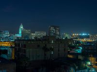 Night Cityscape from an Aerial View