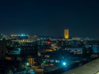 Night Cityscape from an Aerial View