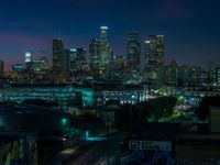 Night Cityscape from an Aerial View