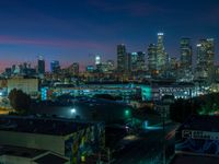 Night Cityscape from an Aerial View